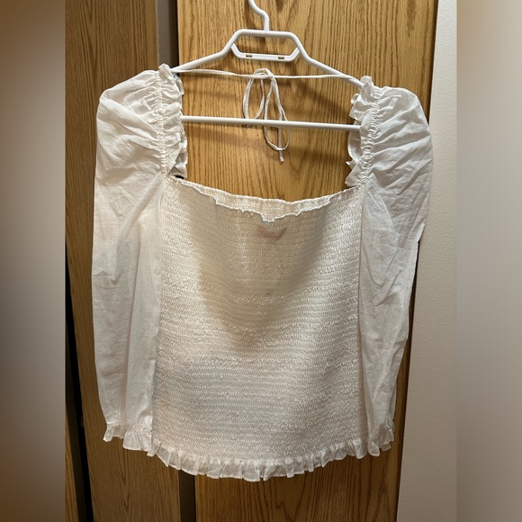 Parker blouse. Peasant style. Smocked body. - Picture 2 of 3